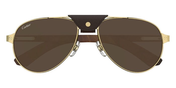 Cartier CT0495S Wood Gold Brown 004 59 18 - Image 2
